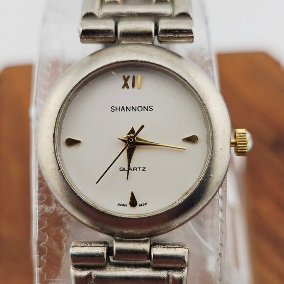 Shannons Silver Tone Bold Statement Link Bracelet Watch Chunky Artsy Classy - Picture 2 of 7